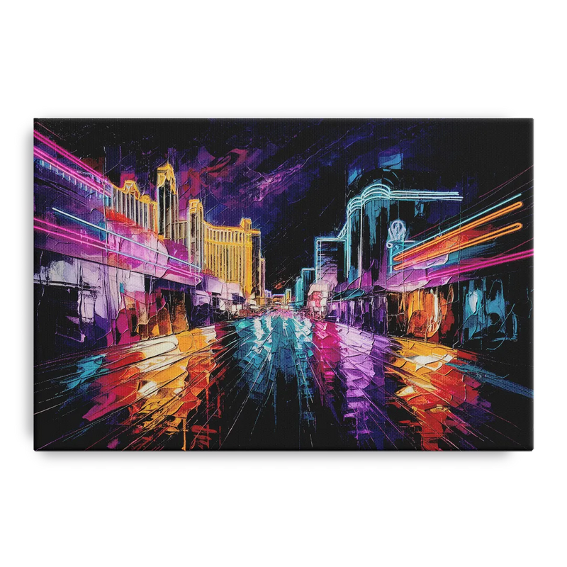 Las Vegas Neon Nights Front - Canvas Wall Art