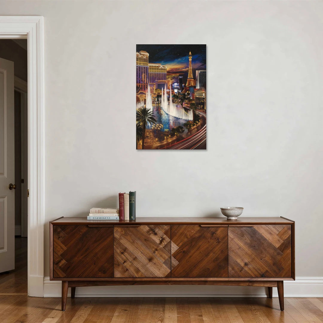 Las Vegas Nightscape - Canvas Wall Art - Coffee Table - 24x36