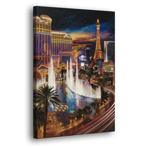 Las Vegas Nightscape - Canvas Wall Art - Side
