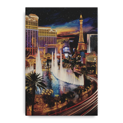 Las Vegas Nightscape Front - Canvas Wall Art