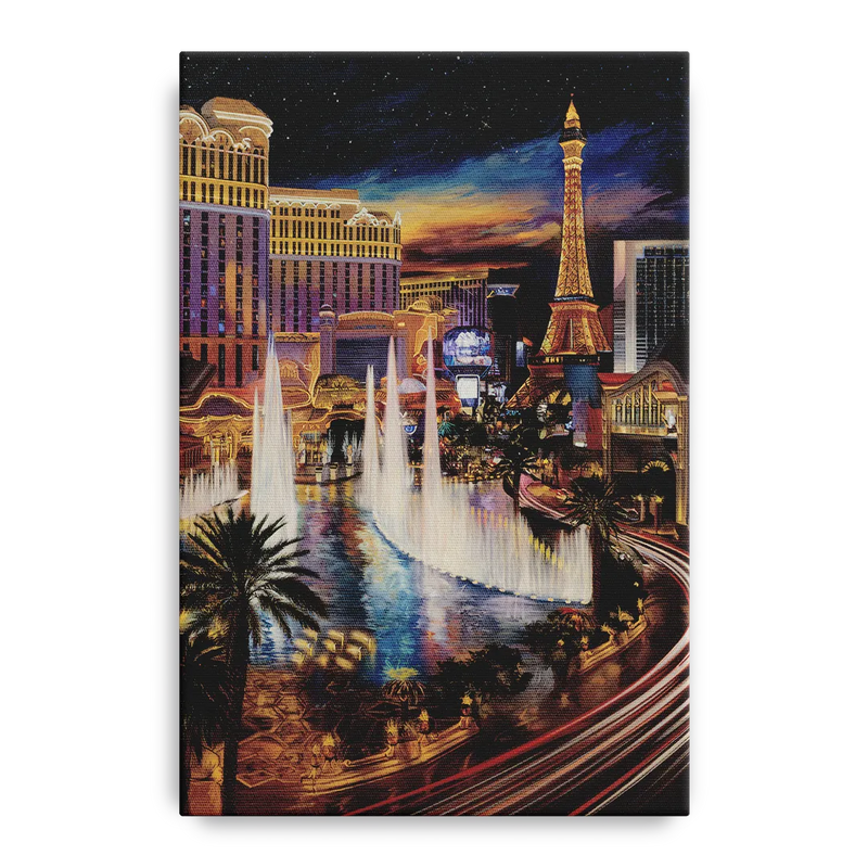 Las Vegas Nightscape Front - Canvas Wall Art
