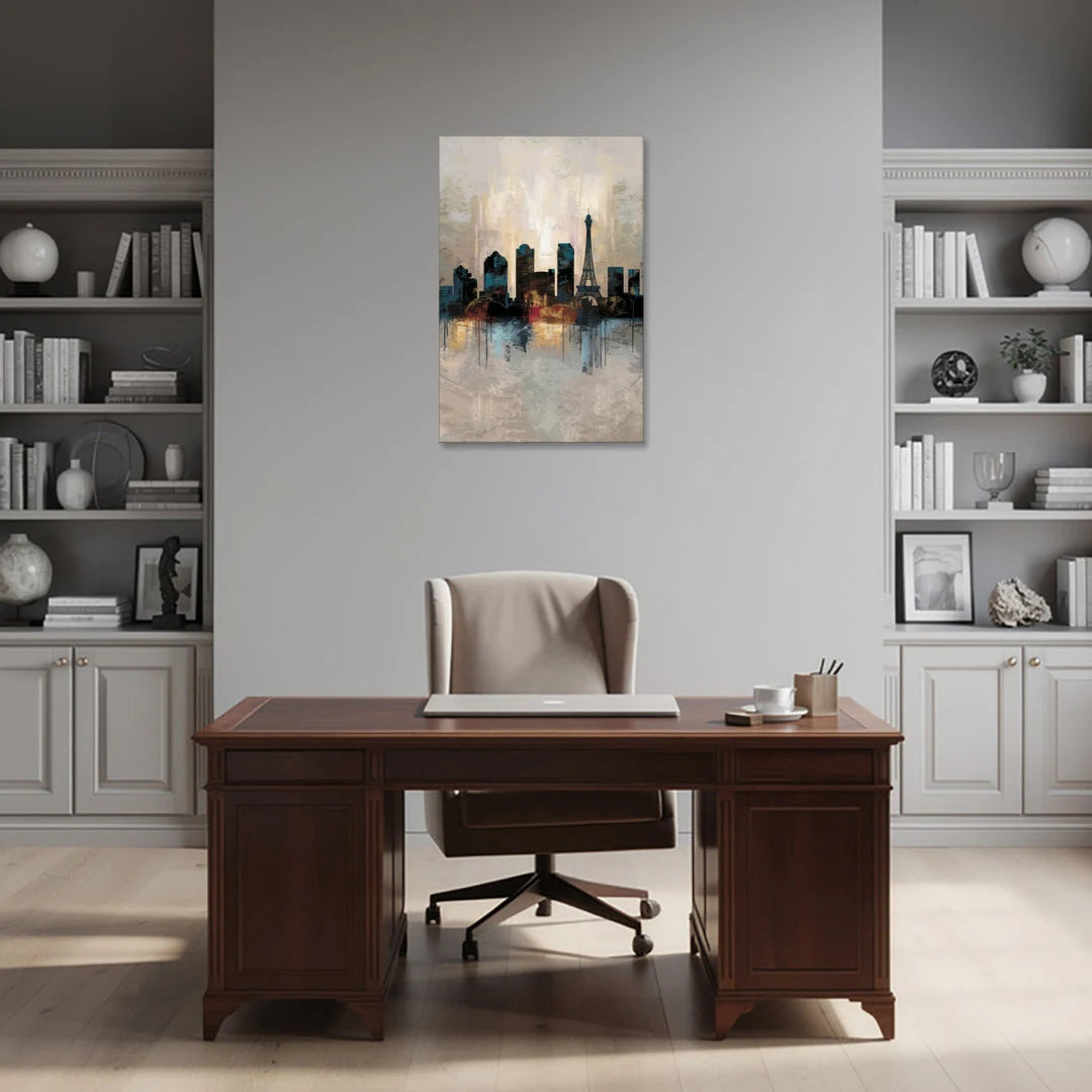 Las Vegas Skyline Silhouette - Canvas Wall Art - Office - 24x36