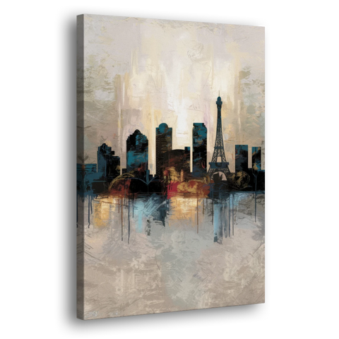 Las Vegas Skyline Silhouette - Canvas Wall Art - Side