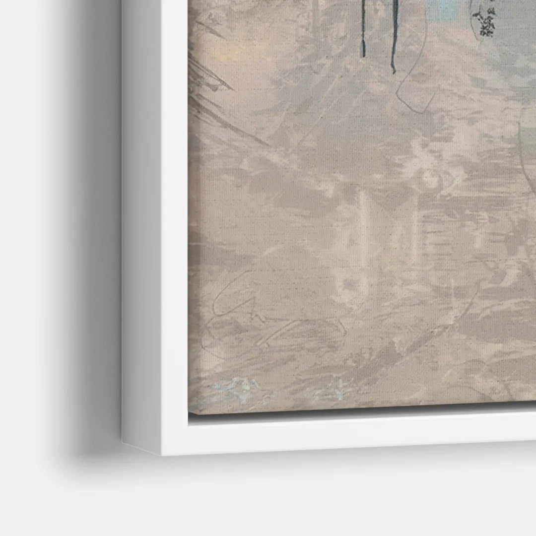 Las Vegas Skyline Silhouette - Close-Up White Frame Canvas