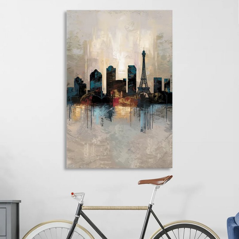 Las Vegas Skyline Silhouette Sitting Room - Canvas Wall Art