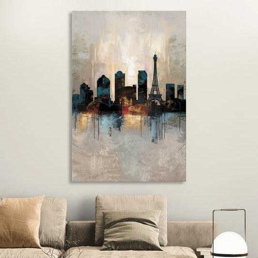 Las Vegas Skyline Silhouette Living Room - Canvas Wall Art