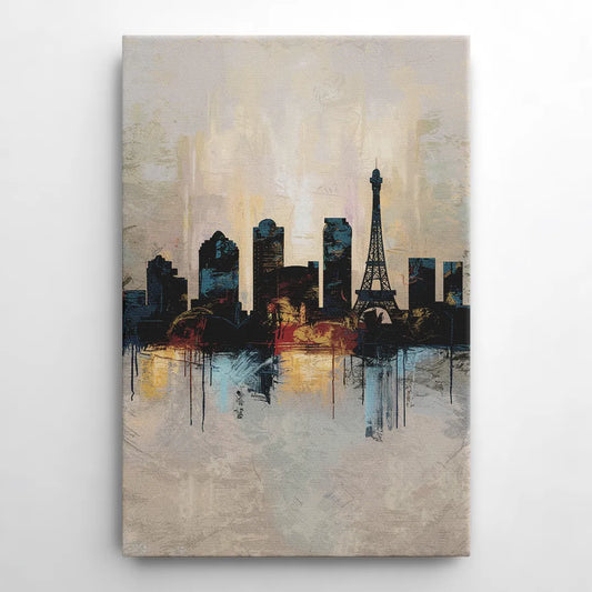 Las Vegas Skyline Silhouette - Canvas Wall Art