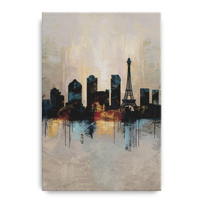 Las Vegas Skyline Silhouette Front - Canvas Wall Art