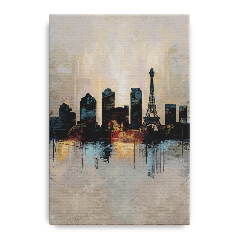 Las Vegas Skyline Silhouette Front - Canvas Wall Art