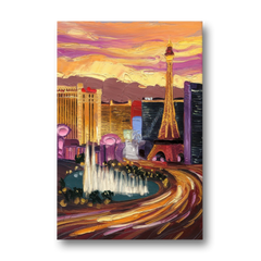 Las Vegas Skyline at Sunset - Canvas Wall Art - Front