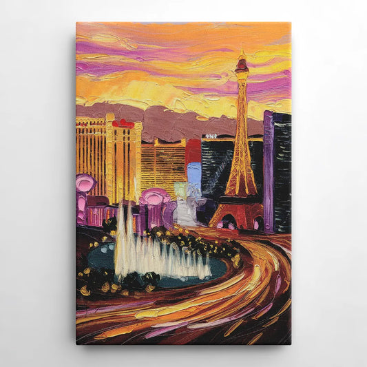 Las Vegas Skyline at Sunset - Canvas Wall Art