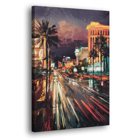Las Vegas Strip Lights - Canvas Wall Art - Side