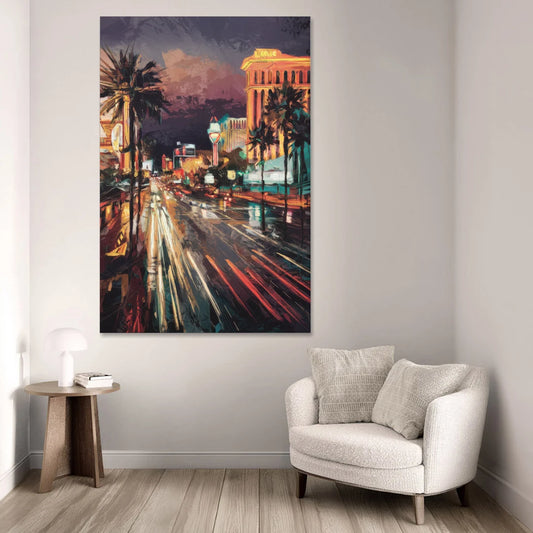 Las Vegas Strip Lights - Canvas Wall Art - Sofa - 40x60