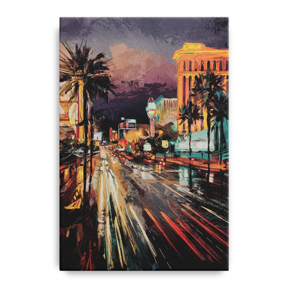 Las Vegas Strip Lights Front - Canvas Wall Art