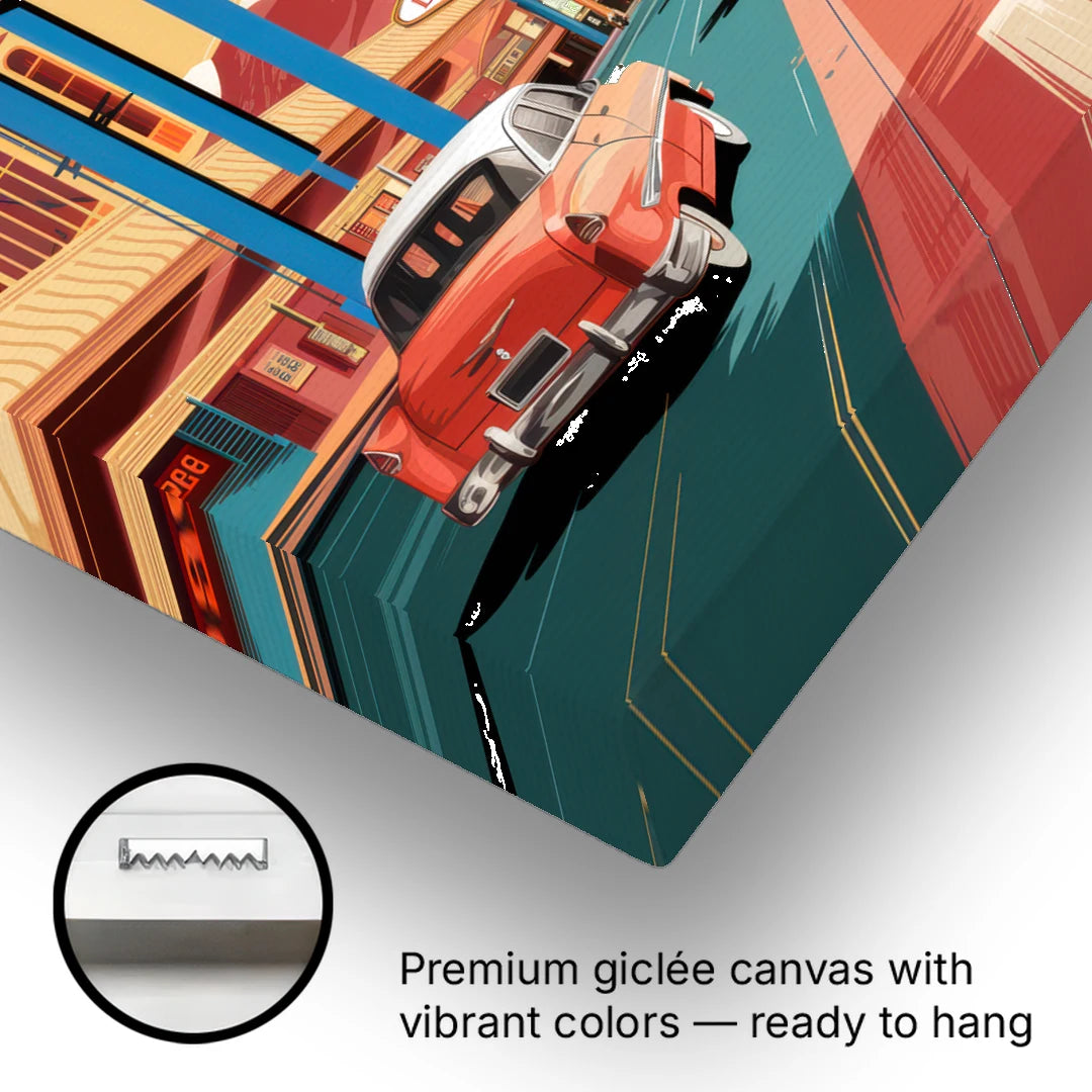 Las Vegas Vintage Vibes - Canvas Wall Art - Gallery Wrap Corner