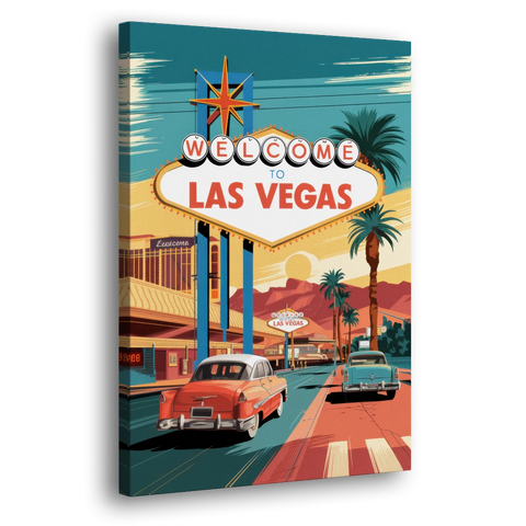 Las Vegas Vintage Vibes - Canvas Wall Art - Side