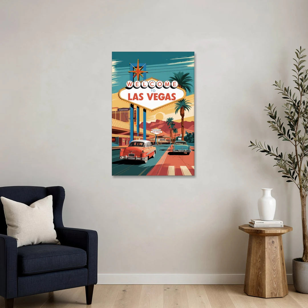 Las Vegas Vintage Vibes - Canvas Wall Art - Sofa - 24x36