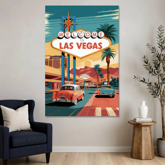 Las Vegas Vintage Vibes - Canvas Wall Art - Sofa - 40x60