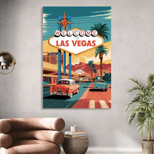 Las Vegas Vintage Vibes Living Room - Canvas Wall Art