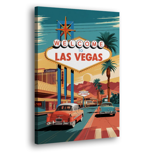 Las Vegas Vintage Vibes Side - Canvas Wall Art