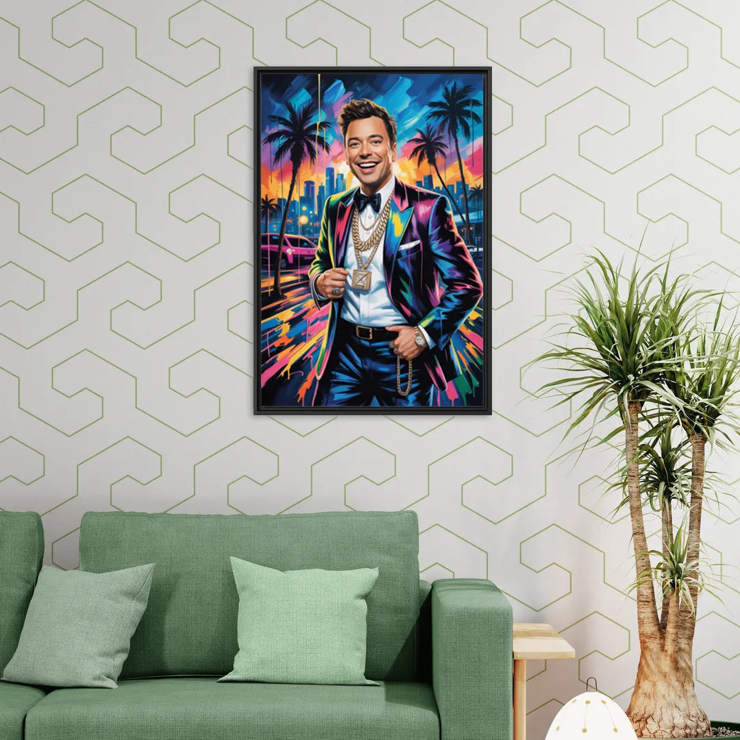 Late Laughs 2.0 - Living Room Black Frame Canvas