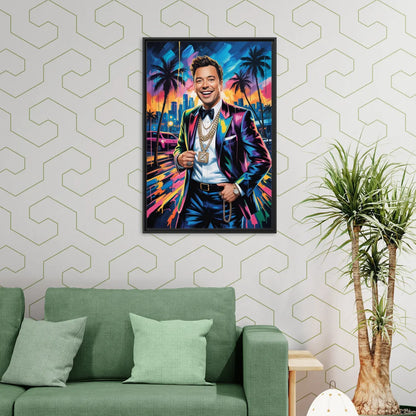 Late Laughs 2.0 - Living Room Black Frame Canvas