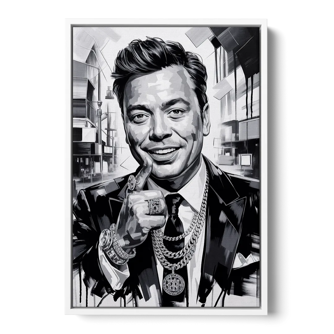 Late Laughs - White Frame Canvas