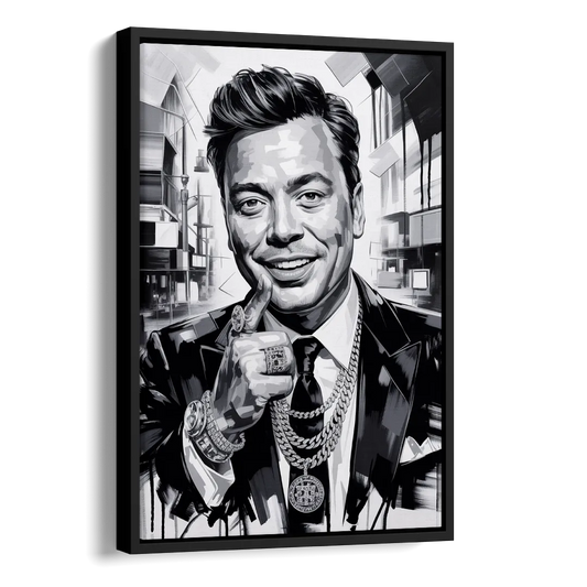 Late Laughs Side - Black Canvas Wall Art