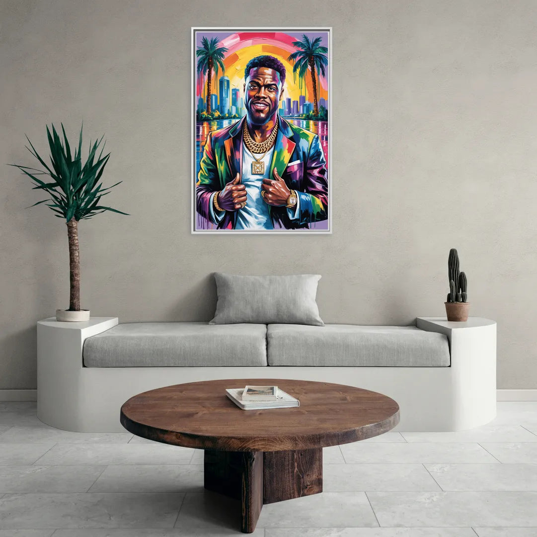 Laugh Hard 2.0 - Living Room White Frame Canvas
