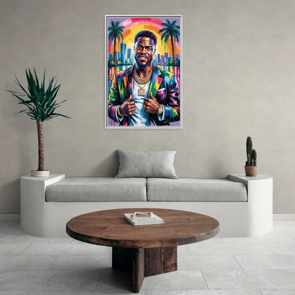 Laugh Hard 2.0 - Living Room White Frame Canvas
