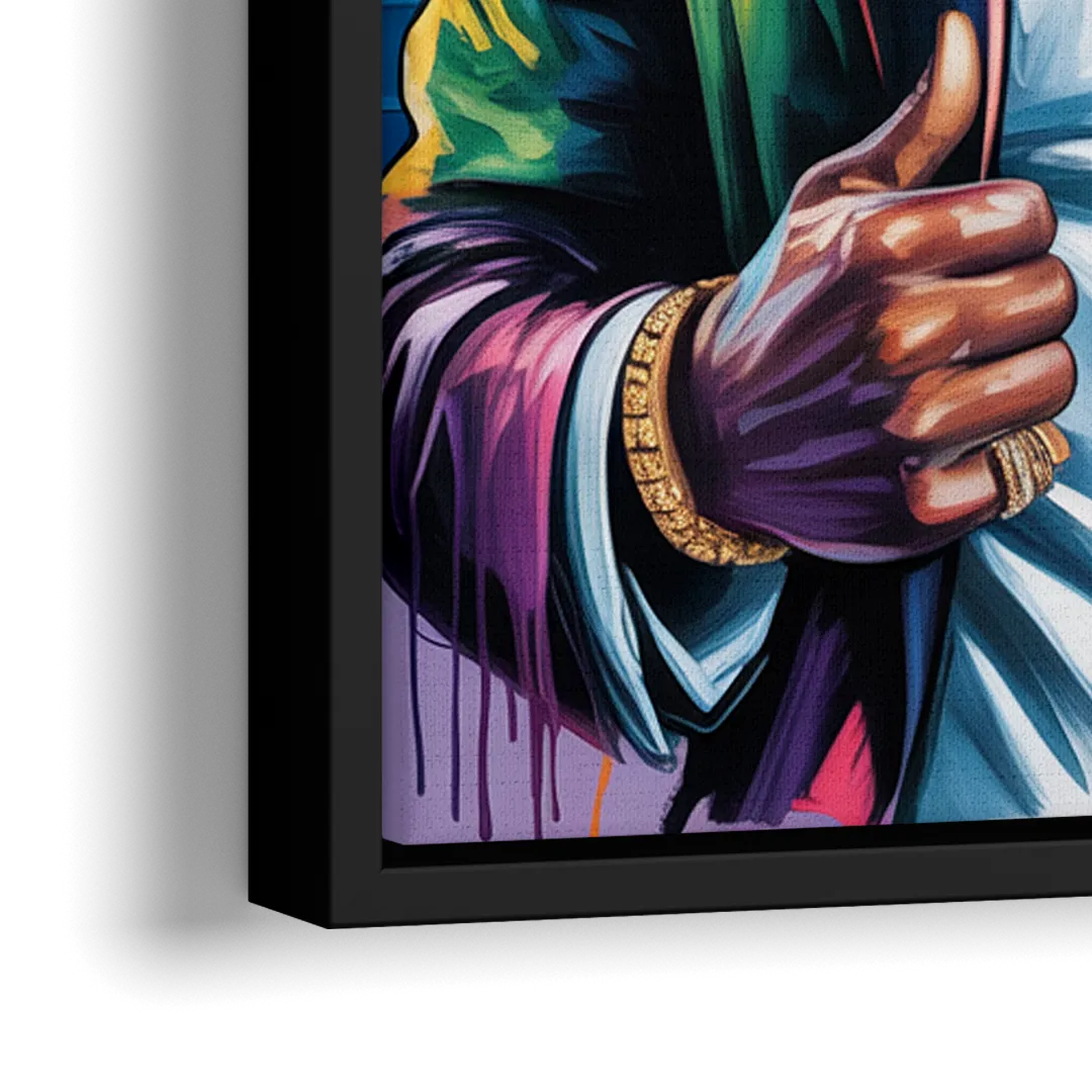 Laugh Hard 2.0 - Close-Up Black Frame Canvas