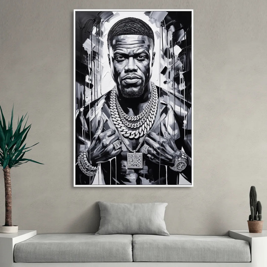 Laugh Hard Living Room - White Canvas Wall Art