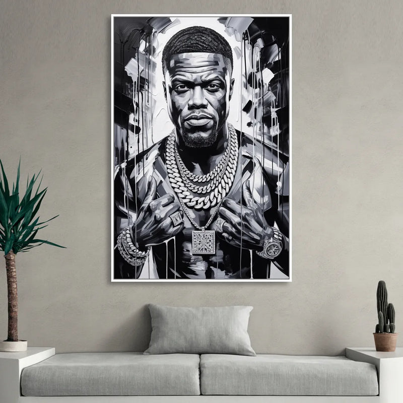 Laugh Hard Living Room - White Canvas Wall Art