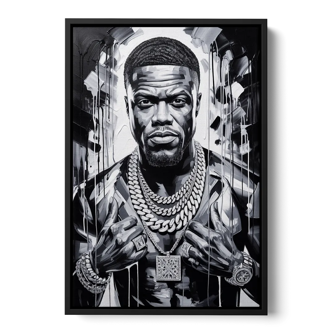 Laugh Hard Front - Black Canvas Wall Art