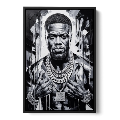 Laugh Hard Front - Black Canvas Wall Art