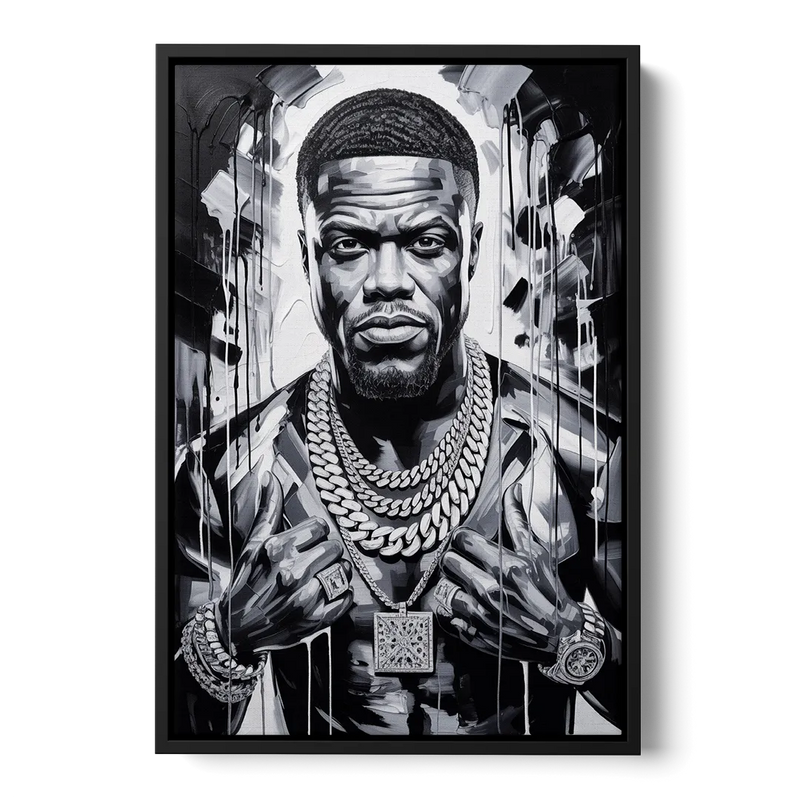 Laugh Hard Front - Black Canvas Wall Art