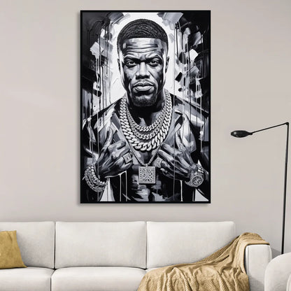 Laugh Hard Living Room - Black Canvas Wall Art