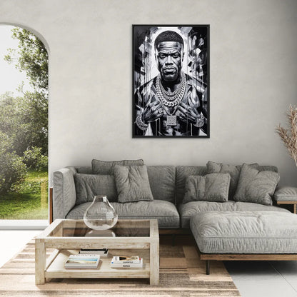 Laugh Hard - Living Room Black Frame Canvas