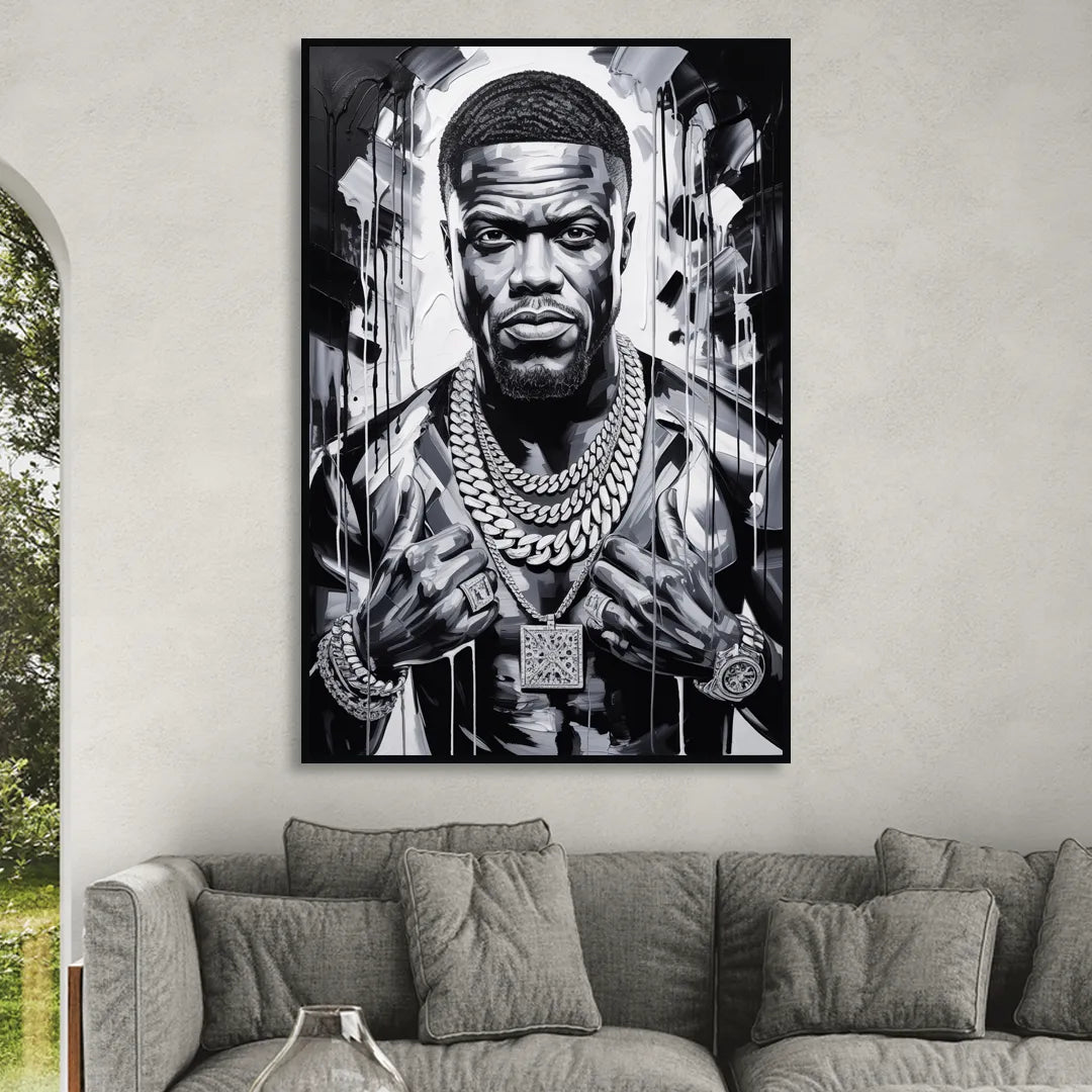 Laugh Hard Sitting Room - Black Canvas Wall Art