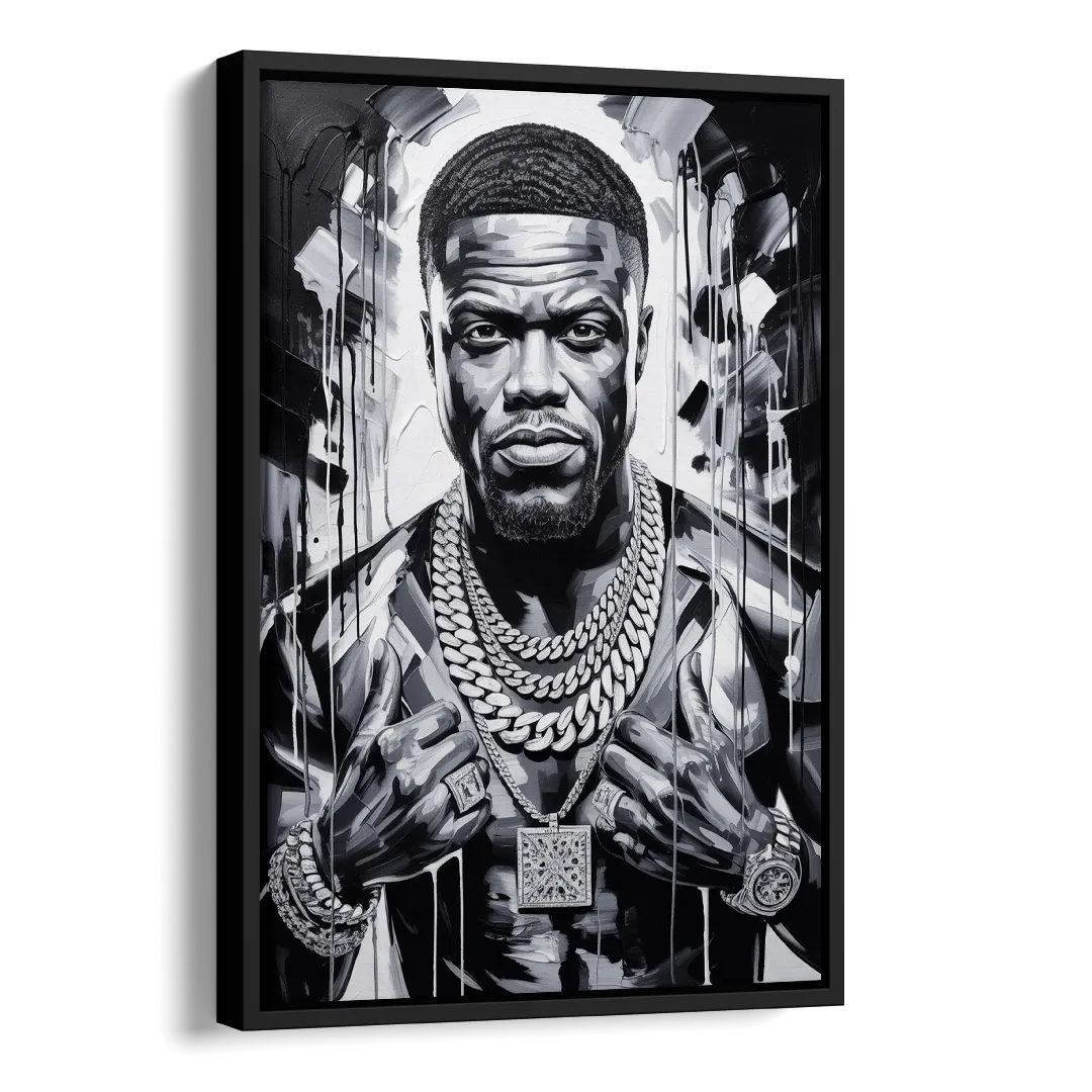 Laugh Hard Side - Black Canvas Wall Art