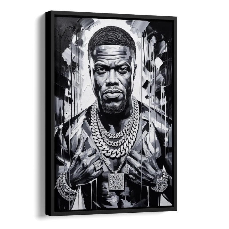 Laugh Hard Side - Black Canvas Wall Art