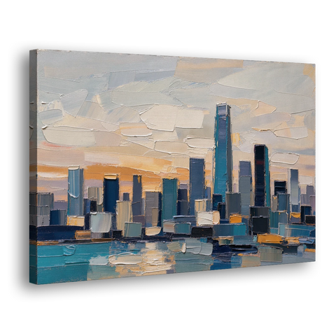 Law Office Wall Art of a Dawn Skyline - Canvas Wall Art - Side