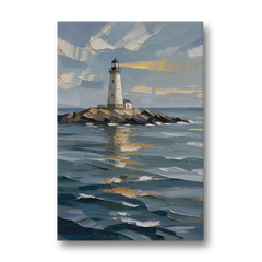 Leadership Wall Art with a Lone Lighthouse Beam - Canvas Wall Art - Front