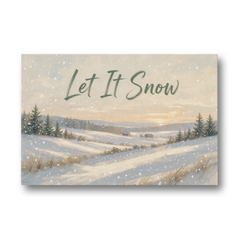 Let It Snow Over a Quiet Winter Farm - Canvas Wall Art - Front
