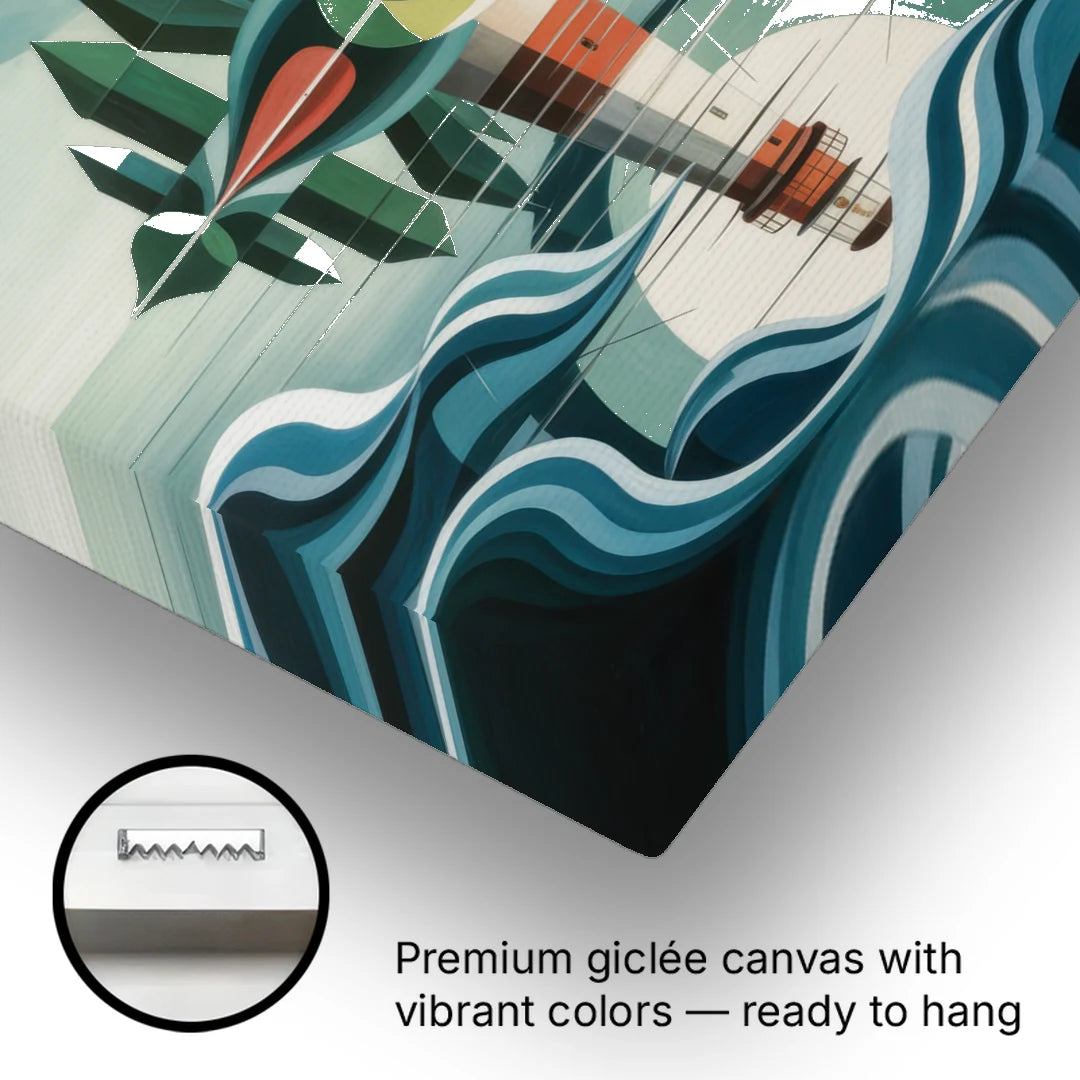 Lighthouse on the Island - Canvas Wall Art - Gallery Wrap Corner