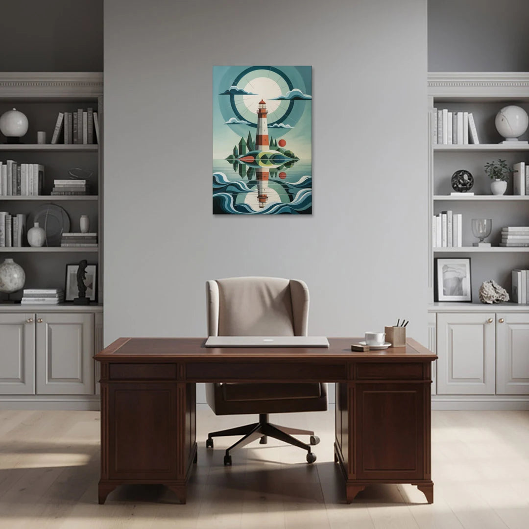 Lighthouse on the Island - Canvas Wall Art - Office - 24x36