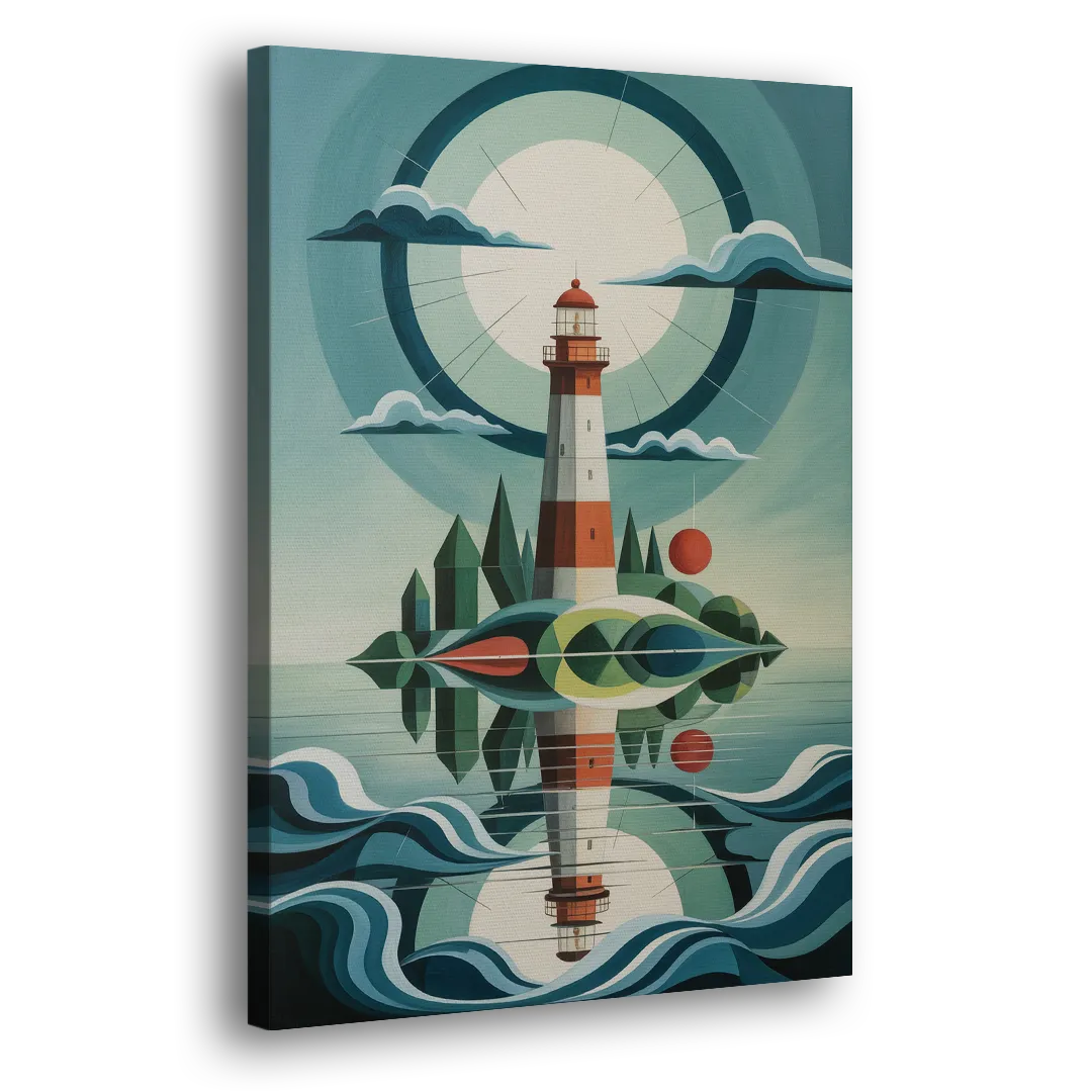 Lighthouse on the Island Side - Canvas Wall Art