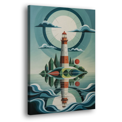 Lighthouse on the Island Side - Canvas Wall Art