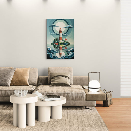 Lighthouse on the Island - Canvas Wall Art Living Room