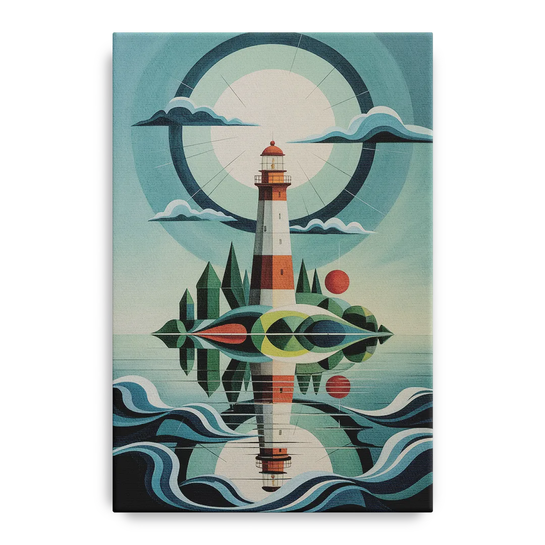 Lighthouse on the Island Front - Canvas Wall Art
